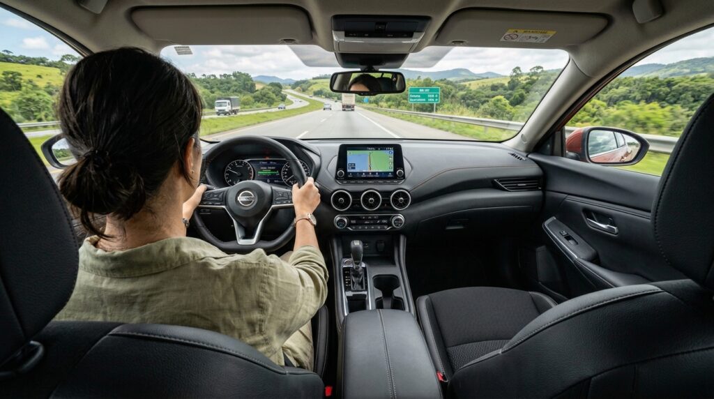 Nissan Sentra como opção de sedã executivo que equilibra consumo eficiente, acabamento luxuoso e preço competitivo no segmento.