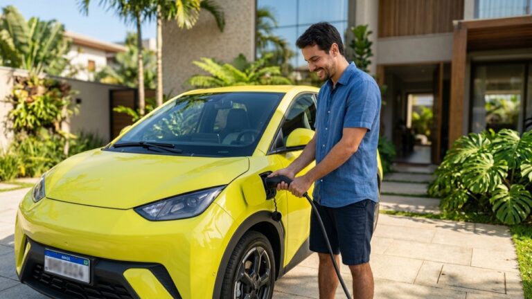 O elétrico chinês que roda 100 quilômetros gastando menos de 10 reais e oferece segurança de elite já que vem equipado com 6 airbags de série