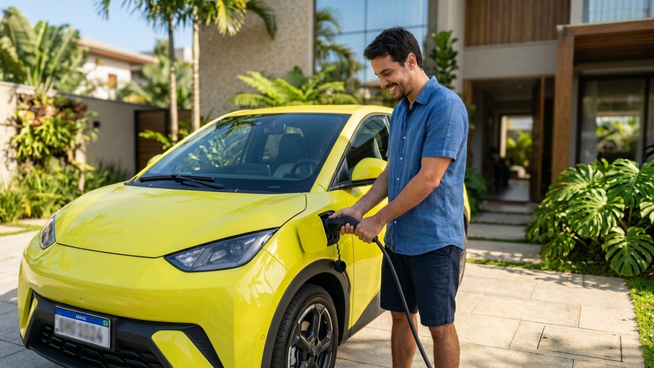 O elétrico chinês que roda 100 quilômetros gastando menos de 10 reais e oferece segurança de elite já que vem equipado com 6 airbags de série