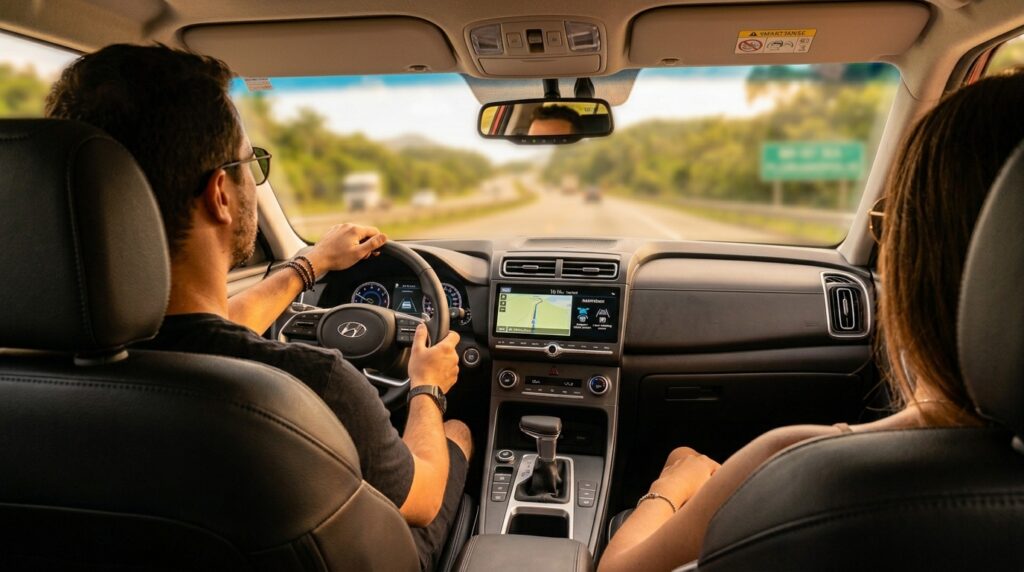 Hyundai Creta 2026 com motor 1.0 TGDI, destacando consumo de combustível, tecnologia e desempenho.
