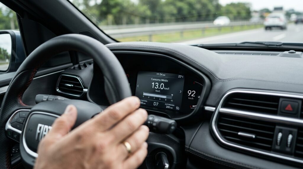 Fiat Fastback Turbo 200 como um SUV cupê de excelente custo-benefício, destacando seu consumo de combustível no trânsito urbano, suas tecnologias premium e seu preço competitivo frente aos concorrentes diretos.