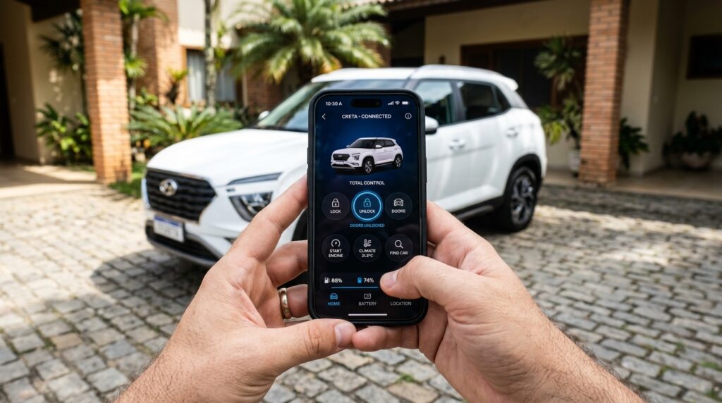 Hyundai Creta 2026 com motor 1.0 TGDI, destacando consumo de combustível, tecnologia e desempenho.