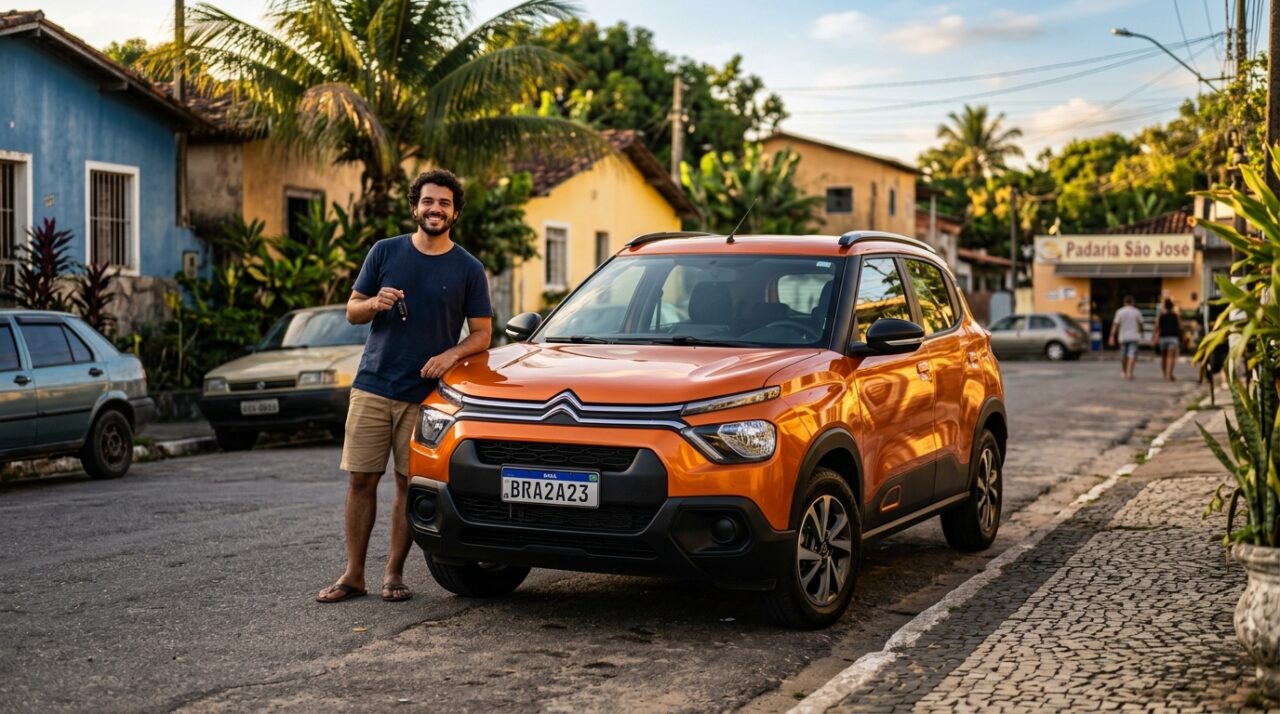 Citroën C3 1.0 Firefly como opção de hatch compacto com consumo eficiente, visual aventureiro e preço acessível, destacando dados do Inmetro e as características do modelo.