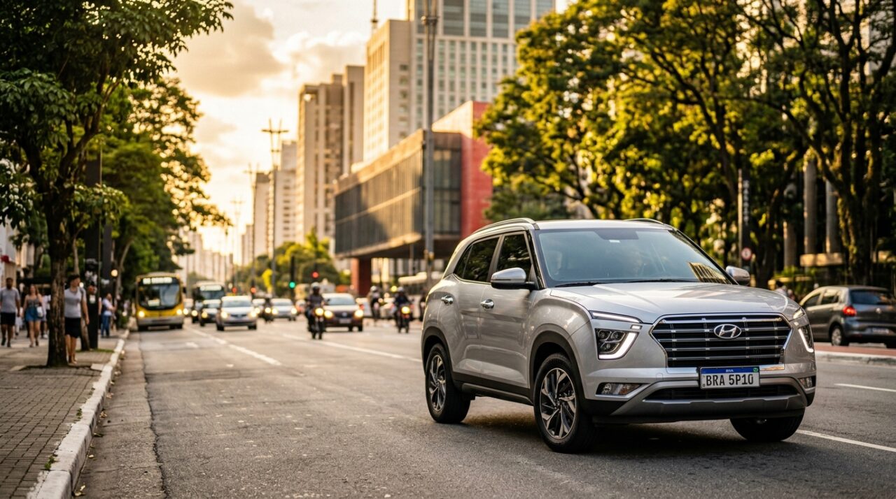 Hyundai Creta 2026 com motor 1.0 TGDI, destacando consumo de combustível, tecnologia e desempenho.