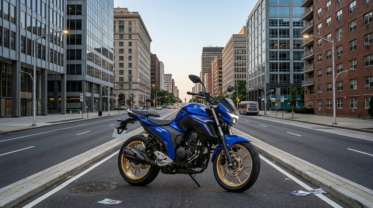 Yamaha Fazer 250 como uma motocicleta que combina economia de combustível, segurança e preço acessível, destacando seu consumo de 35 km/l, freios ABS de série e valor de mercado.