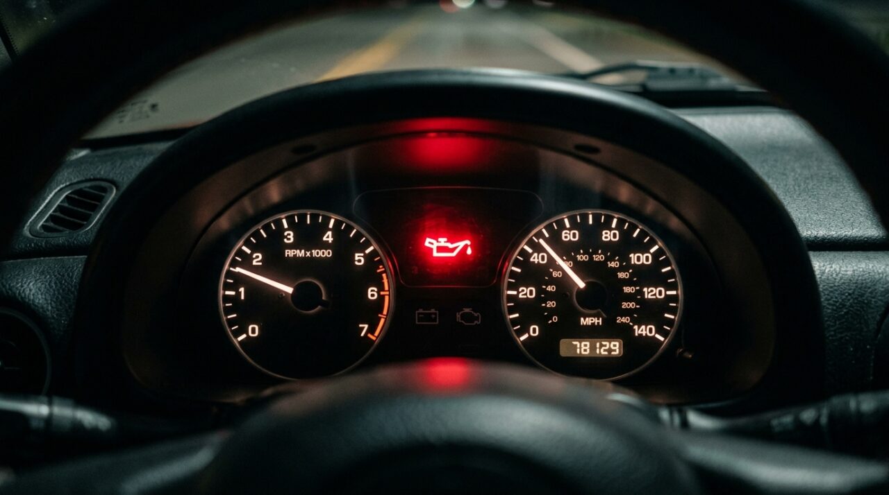 Luz do óleo acesa exige parada imediata do motor